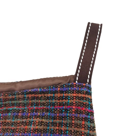 David Meister Dress Womens 8 Brown Sheath 100% Silk Sleeveless Pleated Tweed - Picture 3 of 12